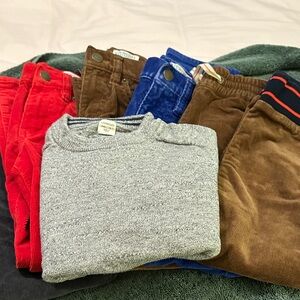 J. Crew Crewcuts Gray Sweater with Colorful Corduroy Pants bundle